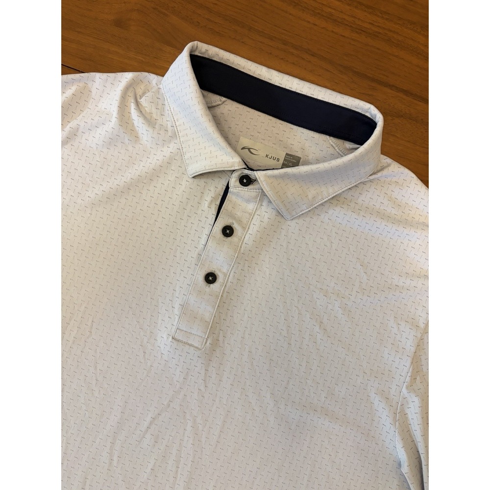 KJUS Golf Polo Shirt Men's XL 54 Gray Savin Structure Performance Vented Wicking